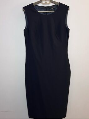 Hugo Boss Navy Blue Sleeveless Sheath Dress